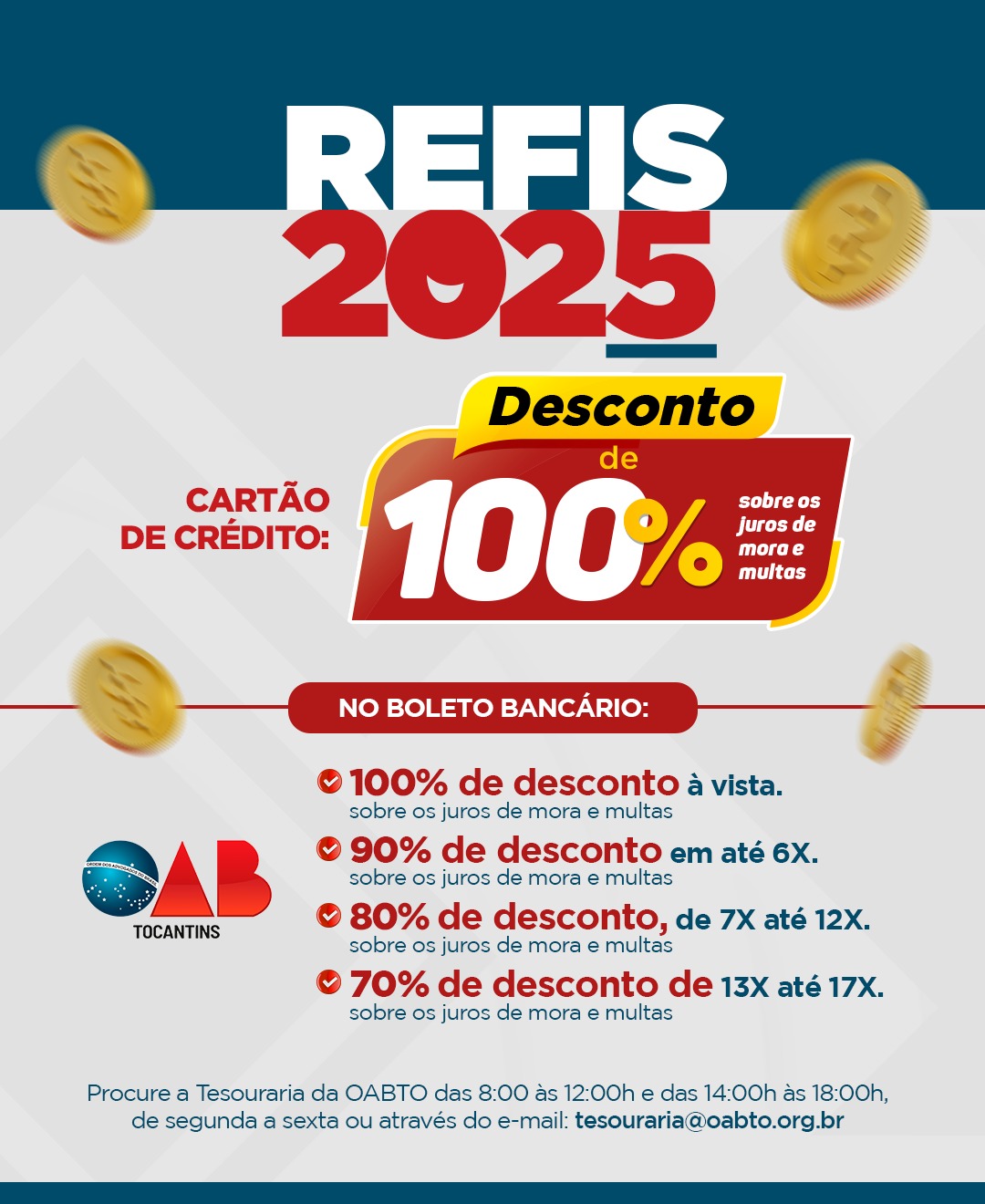 OABTO lança REFIS 2025 com condições especiais para regularização de débitos